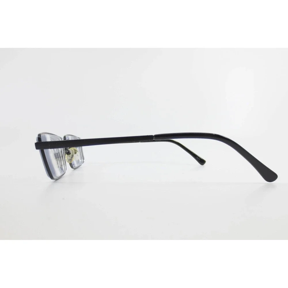 MM 5105 BK Rectangular Black Metal Eyeglass Frames 52-17-140 Full Rim Glasses